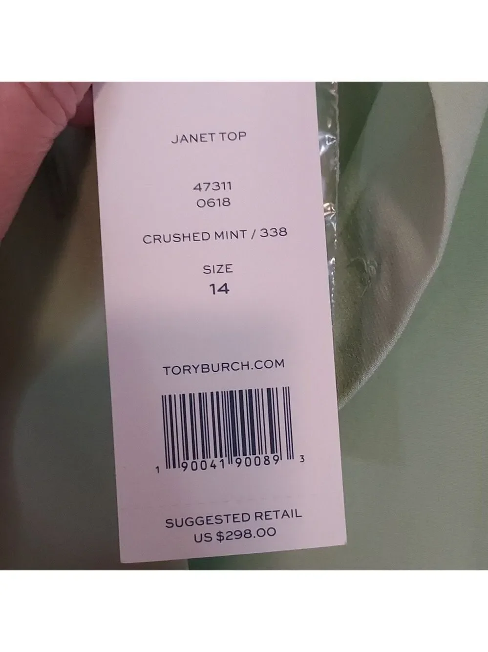 Tory Burch Janet Blouse Crushed Mint